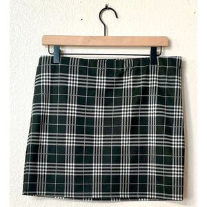 Love Tree Black and White Plaid Mini Skirt Size Large NWOT